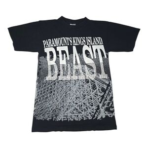 VINTAGE 90s Kings Island The Beast Promo Shirt M AOP Rare Single Stitch